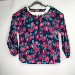 Anne Klein Floral Long Sleeve Top Size 10 Light